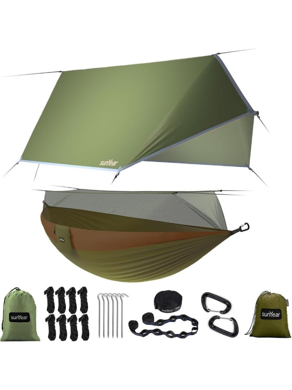 Portable Camping Hammock with Net - 2 Person Tent, Ideal for Hiking & Travel